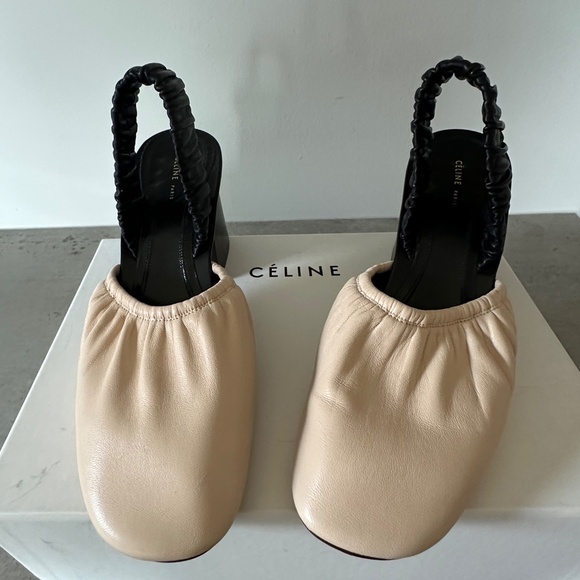 Celine Ballerina Nappa Soft Lamb Leather Slingback - Picture 3 of 8